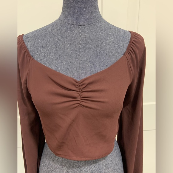 Mauve brown/maroon blue Jasmine blouse - Picture 3 of 7